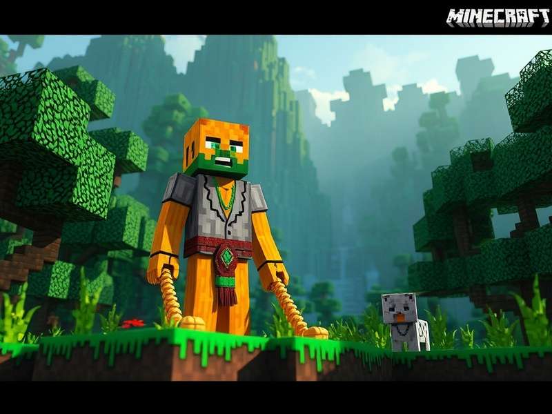 Among Us और Minecraft का कॉम्बिनेशन दिखाता हुआ इमेज