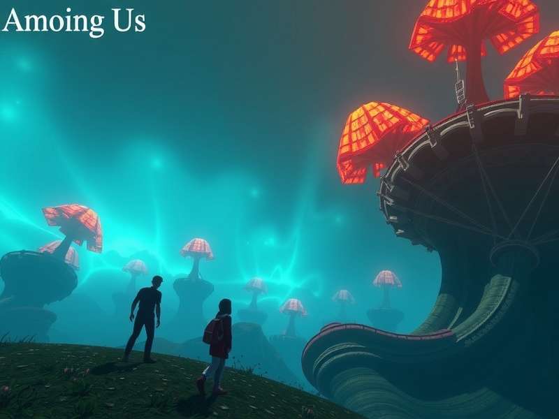 Among Us 3D game characters in a spaceship setting