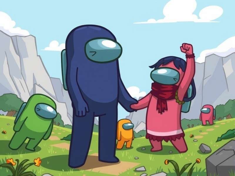 Visual step-by-step guide showing how to draw an Among Us character from basic shapes to finished outline