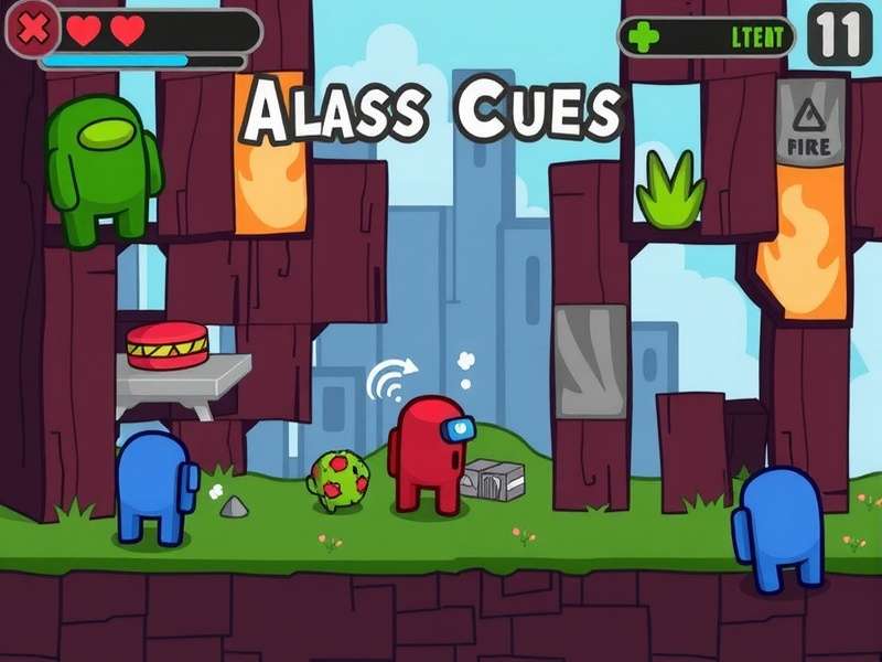 Among Us character customization screen with colorful hats and pets