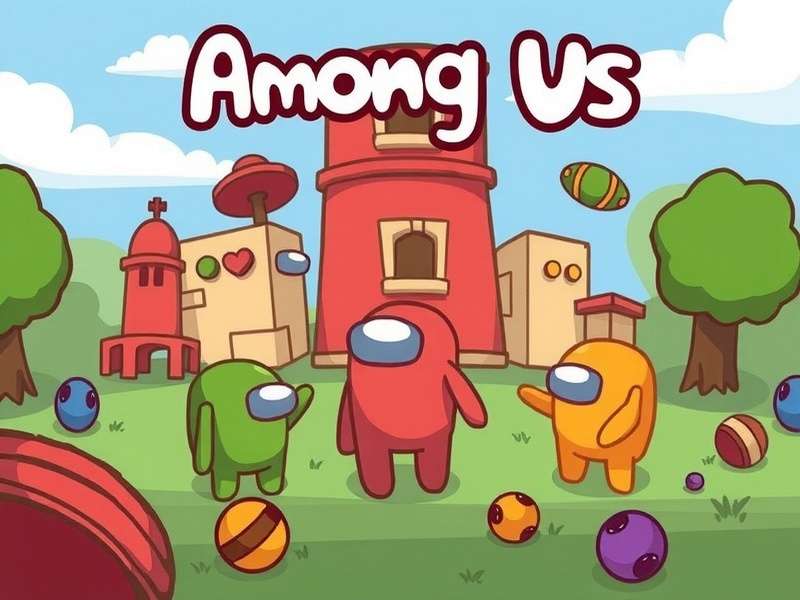 Among Us gameplay scene showing crewmates and impostor on spaceship map