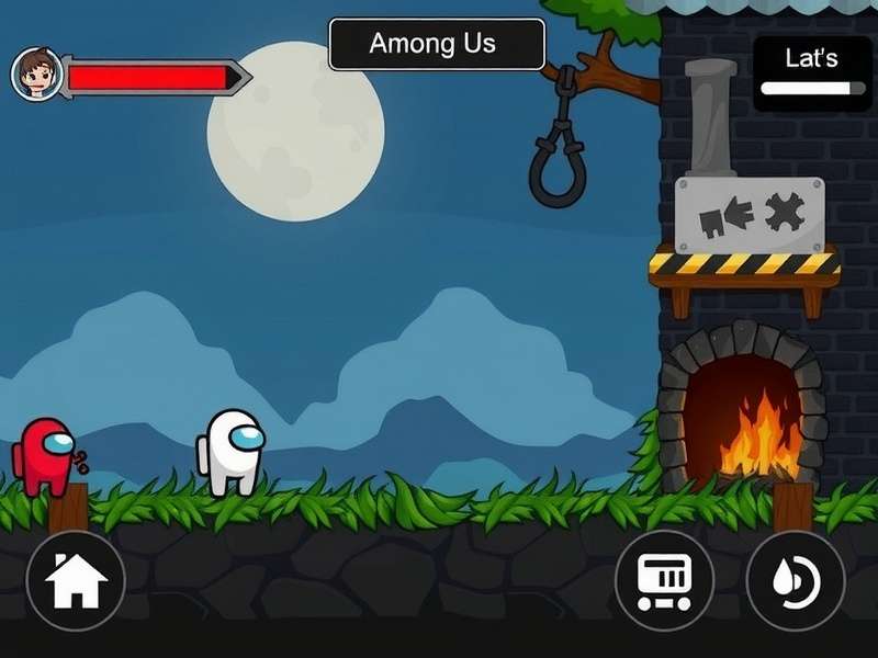 Among Us Mods running on an iPhone screen showing custom roles and skins