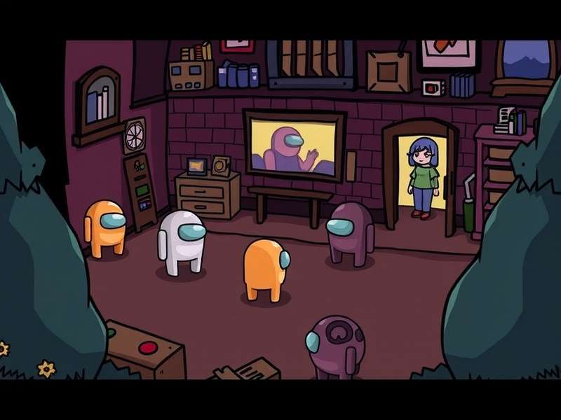 Among Us characters in a spaceship setting with Indian gaming community overlay