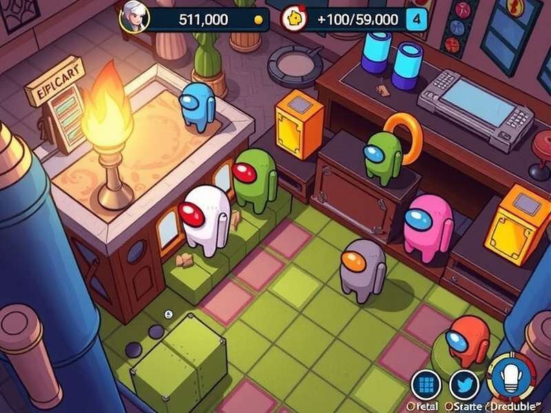 Among Us online multiplayer with real players showing crewmates and impostor in a game session