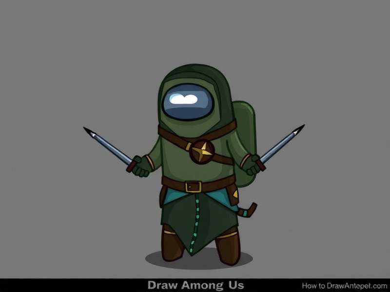 Among Us character with custom Indian festival skin drawing