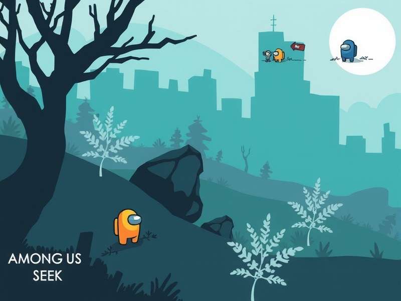 Among Us Hide N Seek gameplay banner featuring crewmates and impostor in a vibrant Indian-themed setting