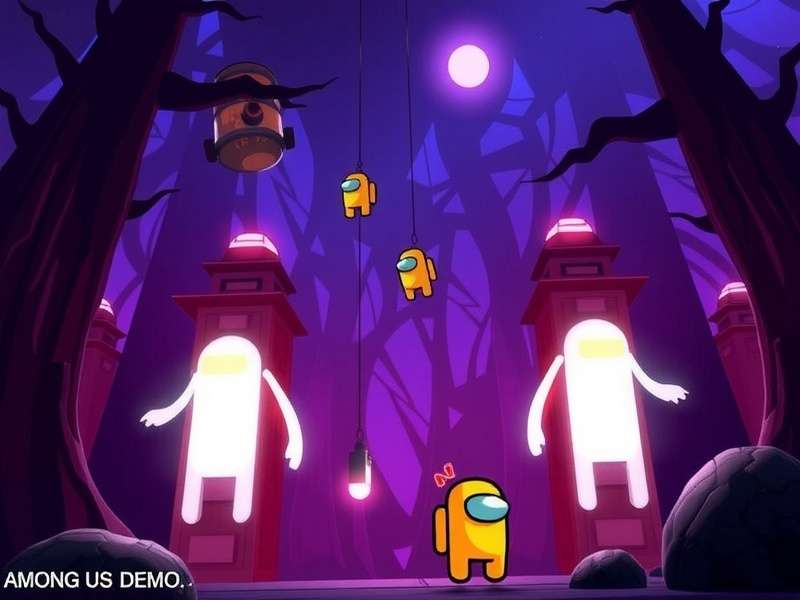 Among Us 3D Demo gameplay scene showing crewmates in a 3D spaceship environment